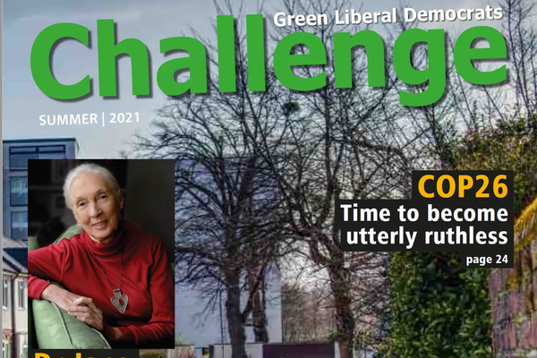 Challenge 2021 front cover - Green Liberal Democrats magazine