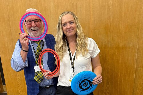 Cllr Moore and Batters with ring disc