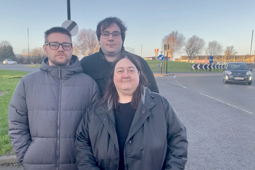 Stephen O'Brien, Margaret Crosby and Paul Edgeworth at Hastings Hill roundabout