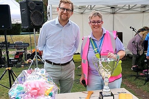 Freddie presenting prizes at the Regatta for the Disabled in Henley