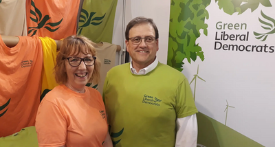 Image courtesy of Kevin Daws GLD Stall - Linda Johnson + Jason Billins modelling the new T-shirt