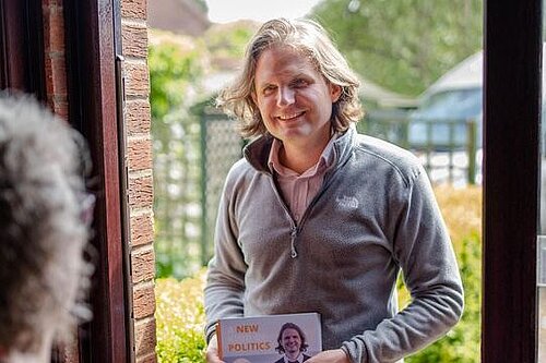 Steff campaigning
