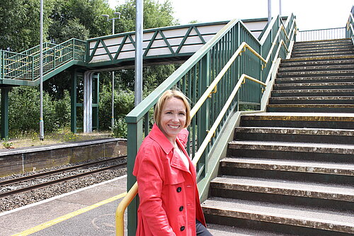 Helen at Whitchurch Station steps