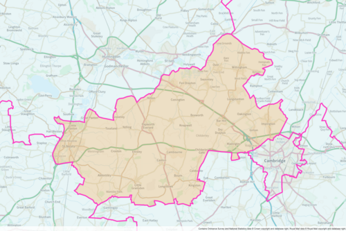Map of St Neots and Mid Cambridgeshire