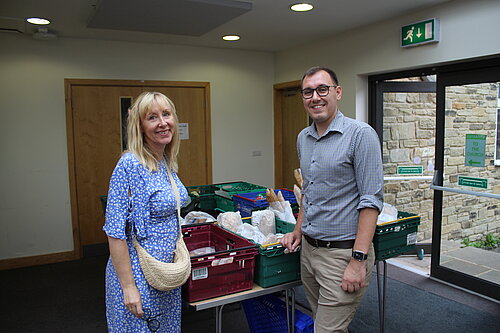 Tom Gordon stood with CEO of Resurrected Bites, Michelle