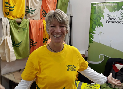Image courtesy of Kevin Daws GLD Stall - Pippa Heylings modelling the new T-shirt
