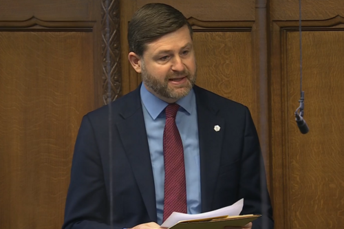 Labour MP Jim McMahon speaking in Parliament 4/12/25 on the delay of Mayoral elections [Screenshot from Parliament.tv]