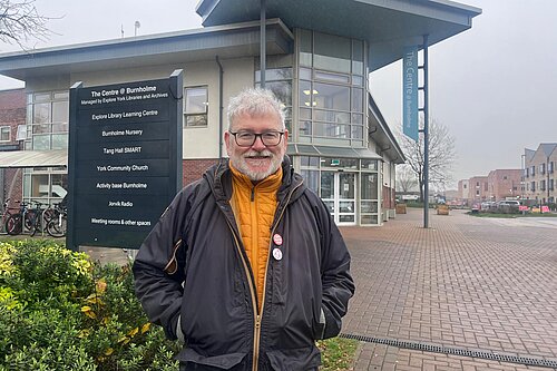 Local campaigner Ian Eiloart outside Burnholme Library