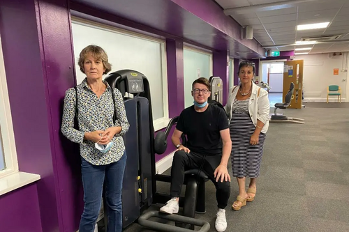 Cllrs Wheeler and Harris with Cllr Tony Higgins during a previous visit to Broomfields Leisure Centre