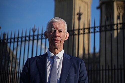 John in front of Parliament 