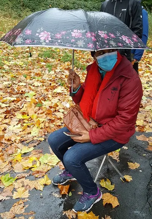Image courtesy of Keith Melton Fatima sitting in the rain