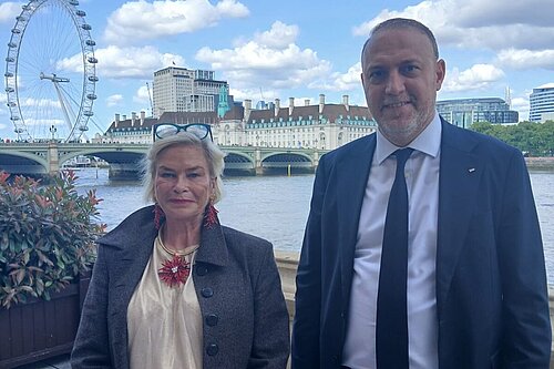 Rachel with Palestinian Ambassador 