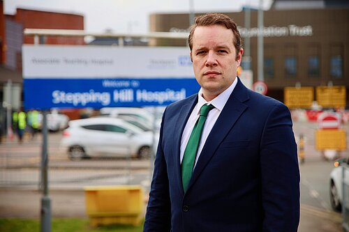 Tom Morrison MP at Stepping Hill Hospital
