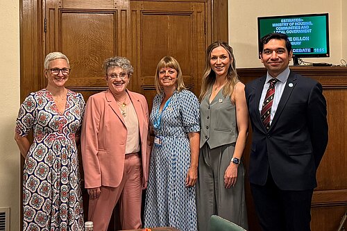 Alex and members of local charity Harry's HAT meeting with the Public Health Minister.