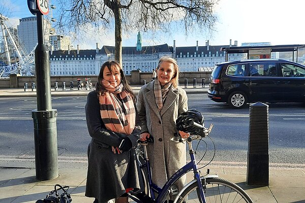 Wera Hobhouse MP and Emily Cherry, CEO of The Bikeability Trust