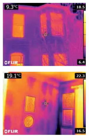 Image courtesy of Christian Vassie Heat images showing losses through a building's envelope