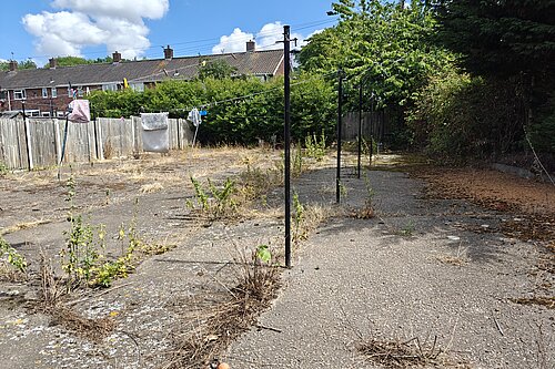 A communal drying area in Northfields, Norwich. 