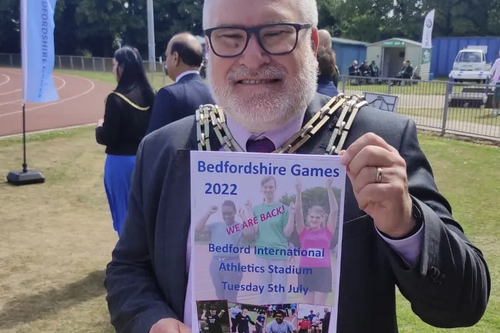 Mayor Dave at the 2022 Bedfordshire Games