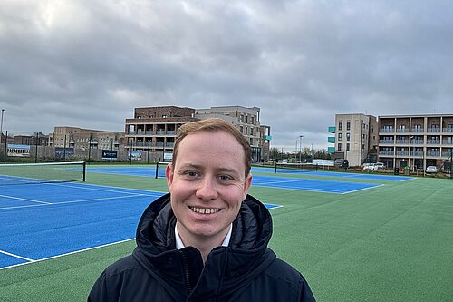 Luke Patterson on the Darwin Green Tennis Courts