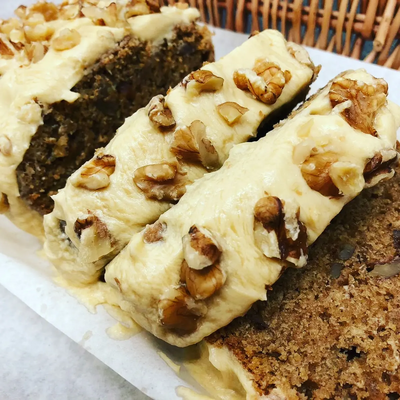 Image courtesy of greenlibdems.org.uk Vegan Coffee and walnut cake by The Food Rhino