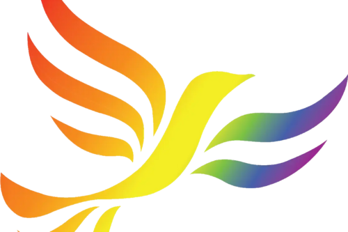 Rainbow Flag Shaded Liberal Democrat Bird of Liberty