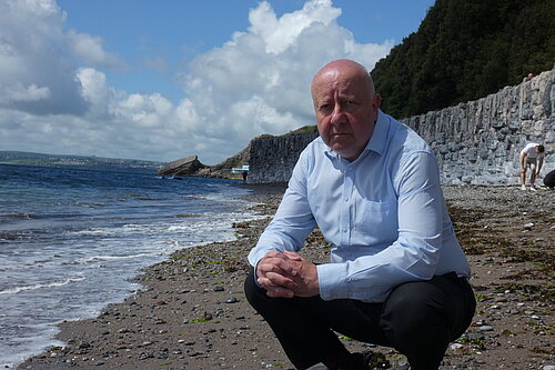 Steve Darling MP at Meadfoot Beach 