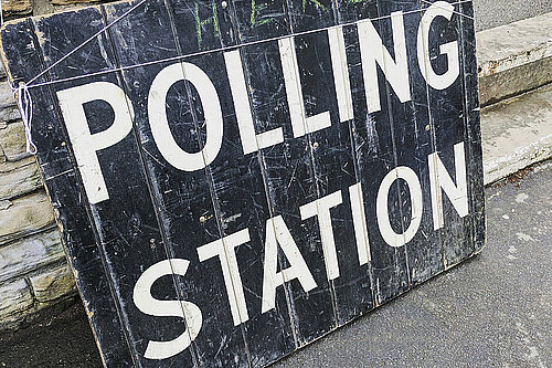 Polling station sign