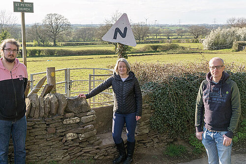Cllrs Clark, Young & Lean at Frampton End Farm