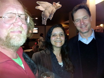 Image courtesy of dicegeorge.com George Miles, Lorraine Chatwin and Nick Clegg