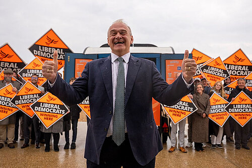 Ed Davey and supporters