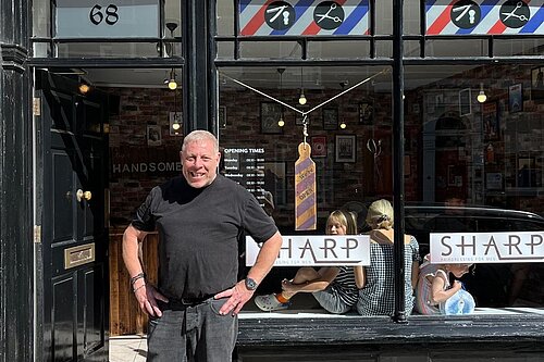 Tony Hookham standing outside Sharps