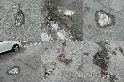 Just a few recently reported potholes across Oldham