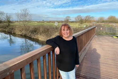 Linda Jack at Kempston Mill Weir Bridge